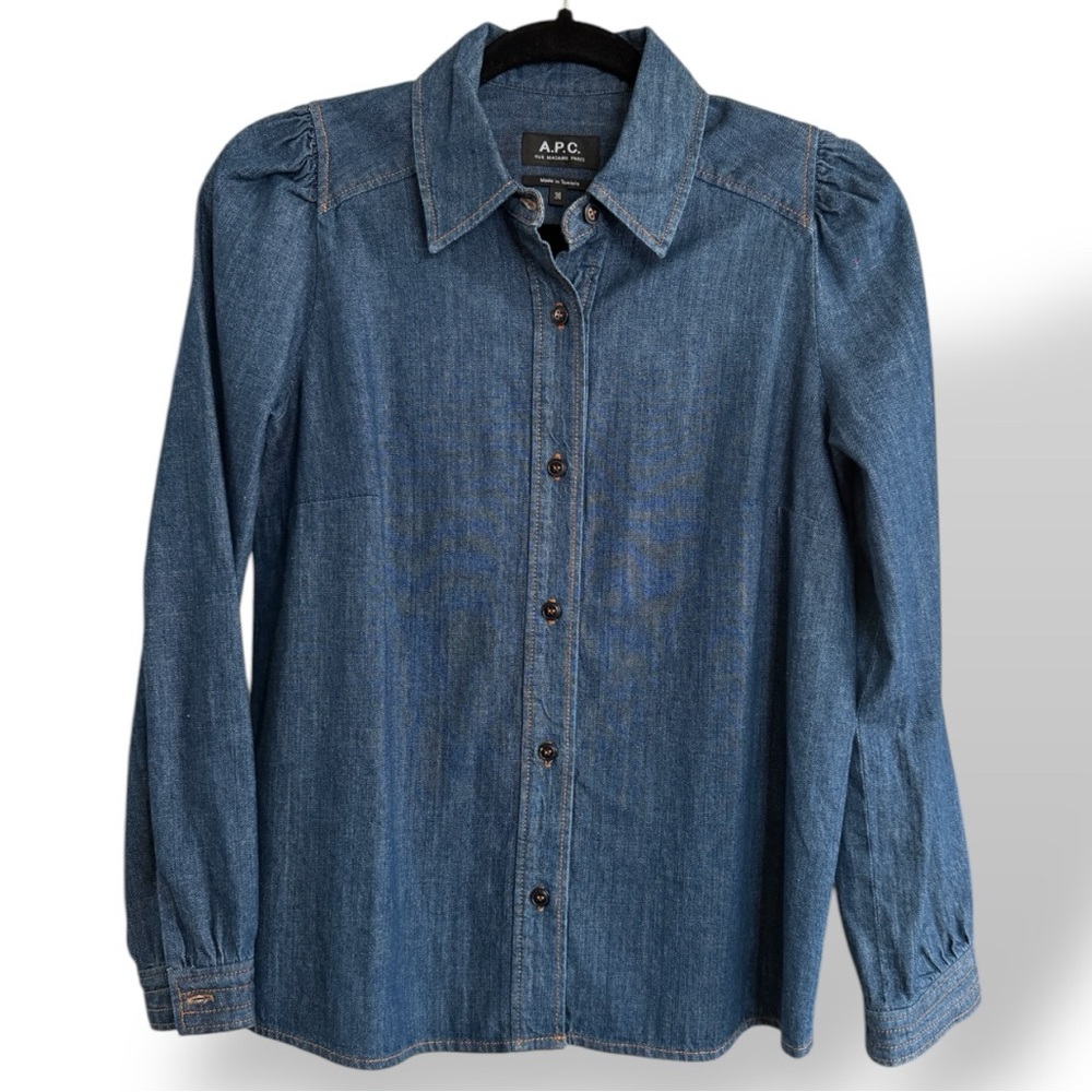 A.P.C. Blue Denim Button-Up Shirt